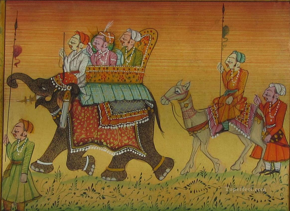 procession with elephant from India Oil Paintings
